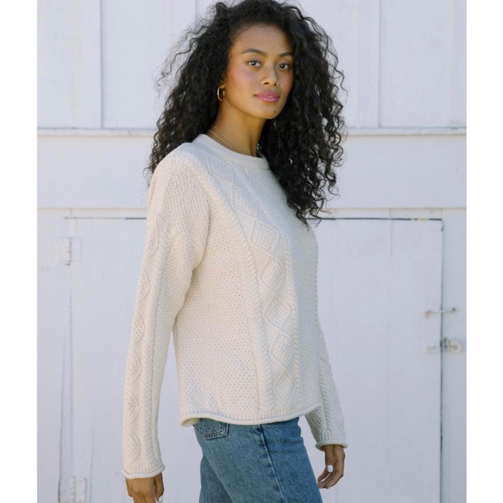 Tradlands Modern Fisher Cotton Sweater in Birch